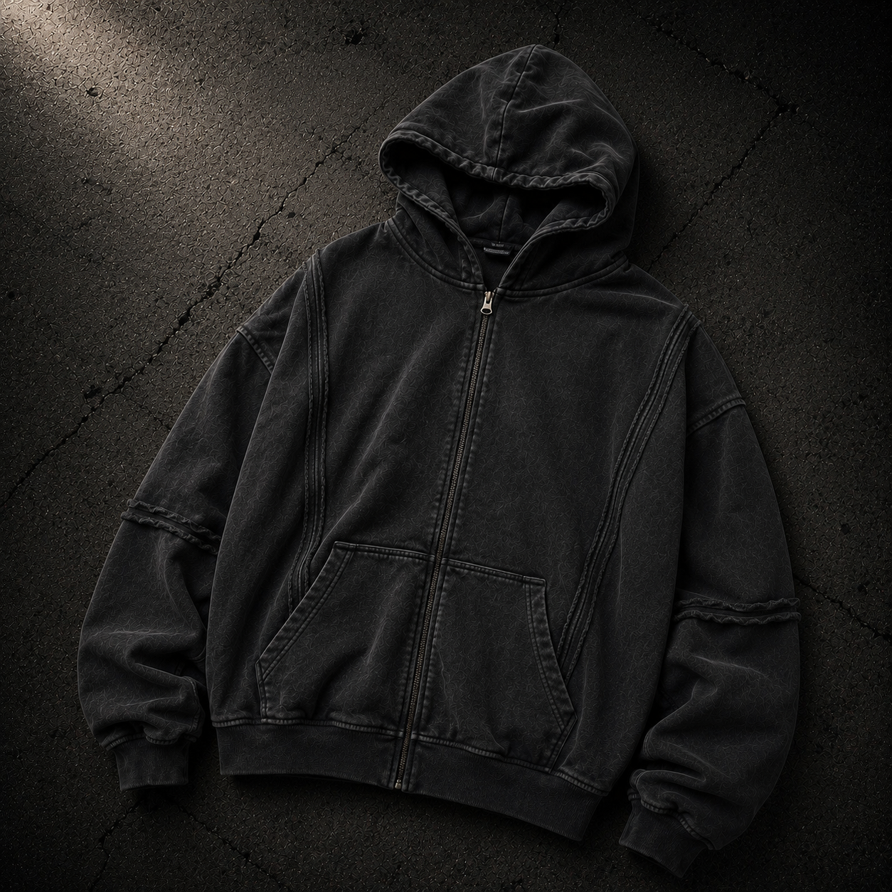KUMAN // FADED VEIN ZIP HOODIE